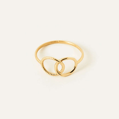 Interlocking Circles Ring in 14K Solid Gold