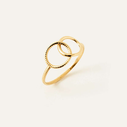 Interlocking Circles Ring in 14K Solid Gold