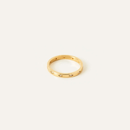 Diamond Starburst Eternity Ring in 14K Solid Gold