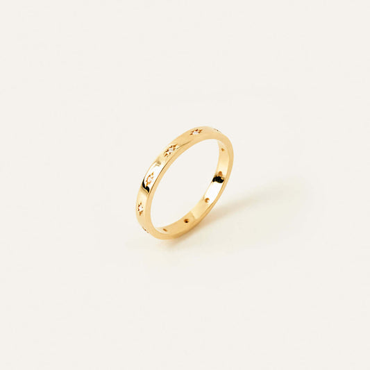 Diamond Starburst Eternity Ring in 14K Solid Gold