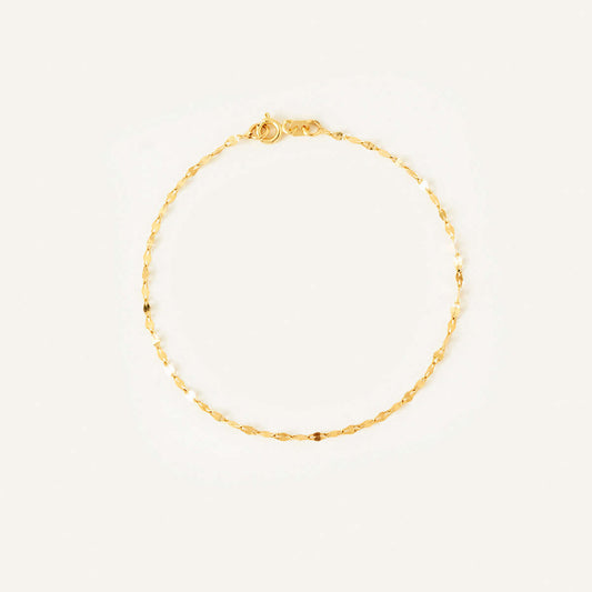 Mirror Chain Bracelet in 14K Solid Gold