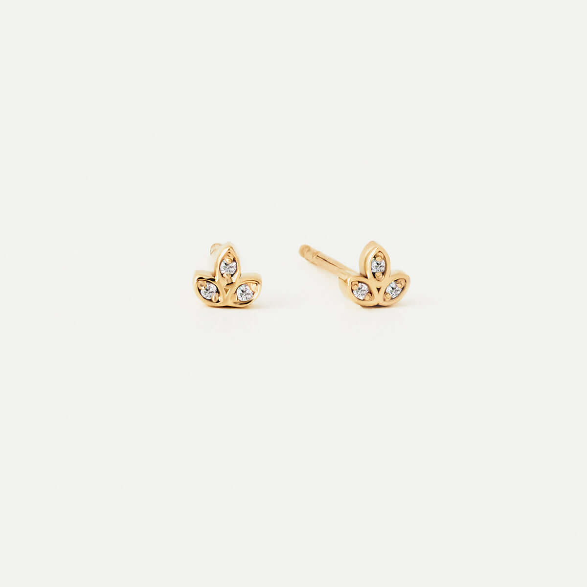 Boucles d'oreilles en diamant Lotus en or 14 carats