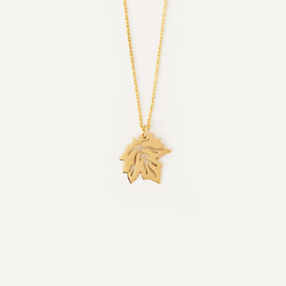 Collier de feuilles en or 14 carats