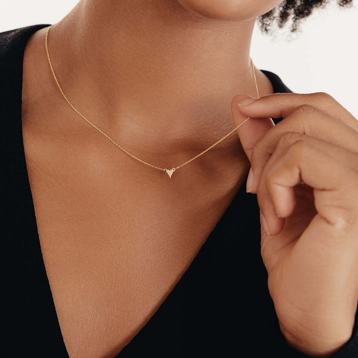 Dainty Heart Necklace in 14K Solid Gold