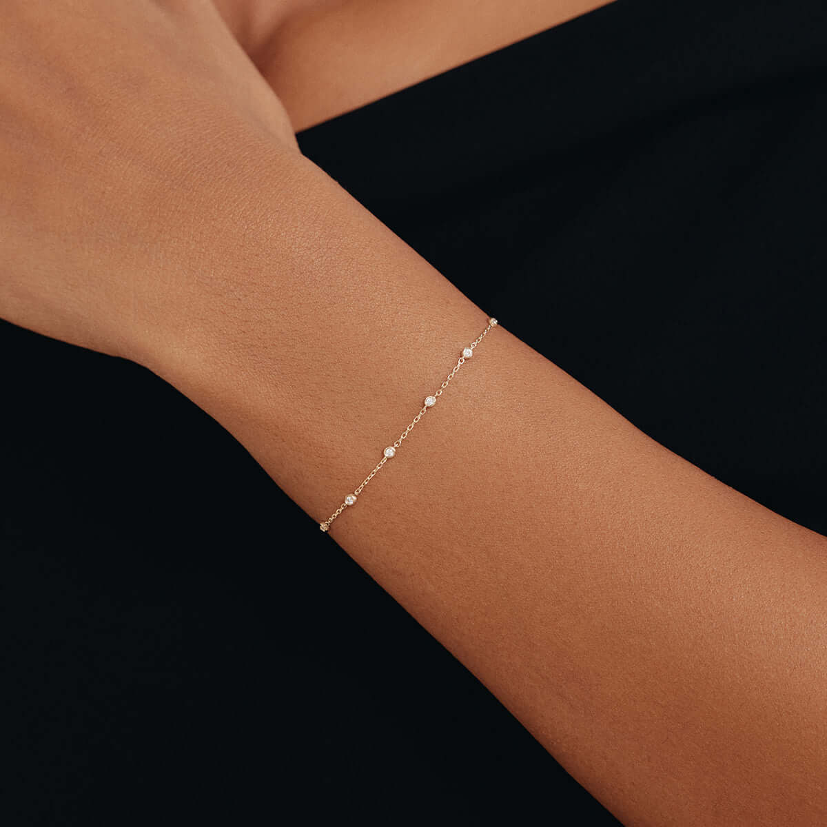 Bezel Diamond Station Bracelet