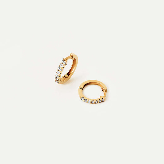 Diamond Hoop Earrings in 14K Solid Gold