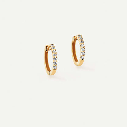 Diamond Hoop Earrings in 14K Solid Gold