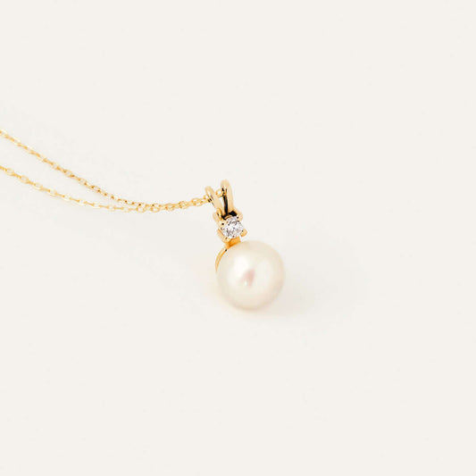 CZ and Pearl Pendant Necklace