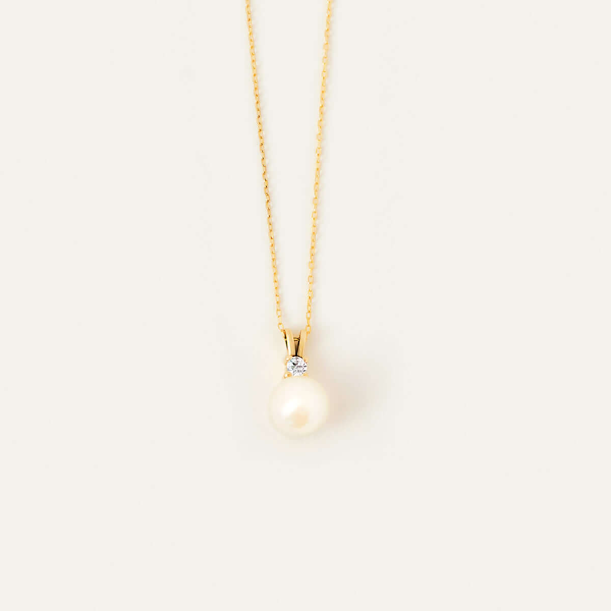 CZ and Pearl Pendant Necklace