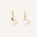 Diamond and Pearl Drop Earrings