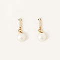 Diamond and Pearl Drop Earrings