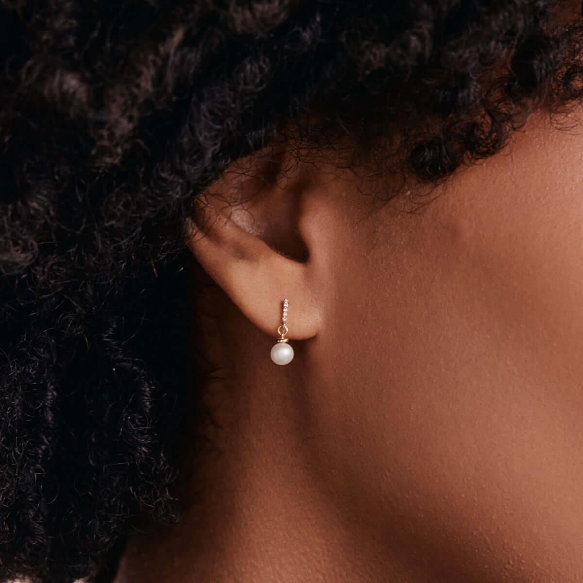 Diamond and Pearl Drop Earrings