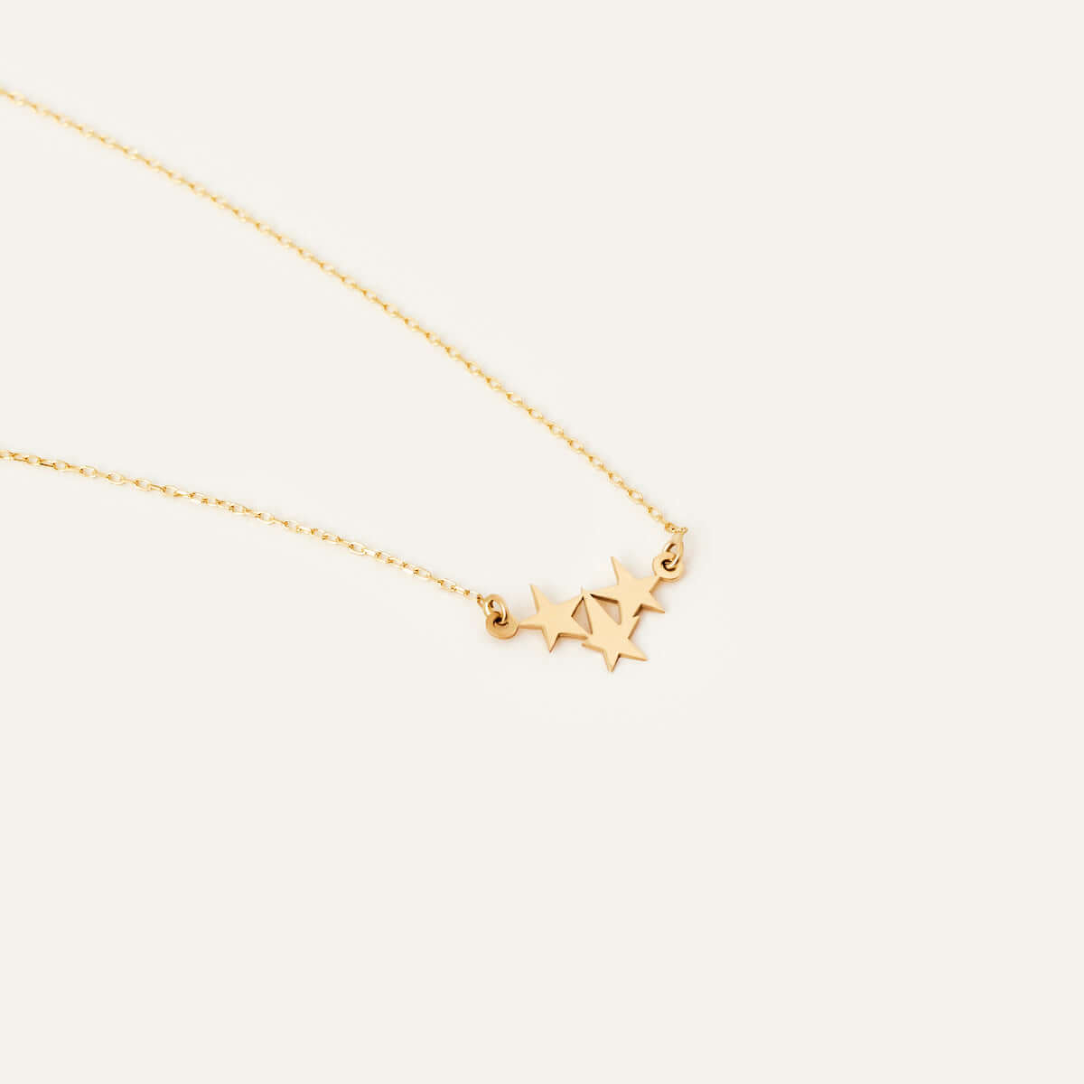 Star Trio Necklace in 14K Solid Gold