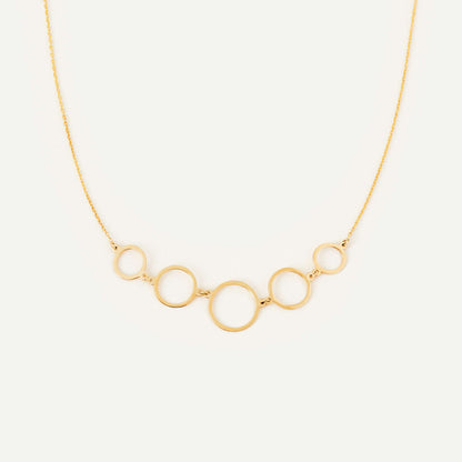 Five Rings Necklace in 14K Solid Gold