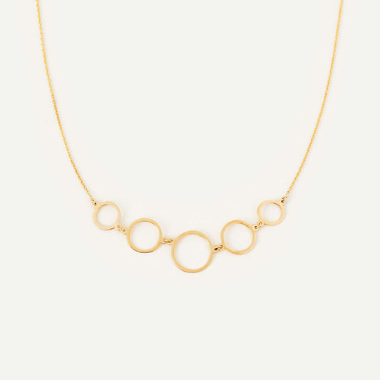 Five Rings Necklace in 14K Solid Gold