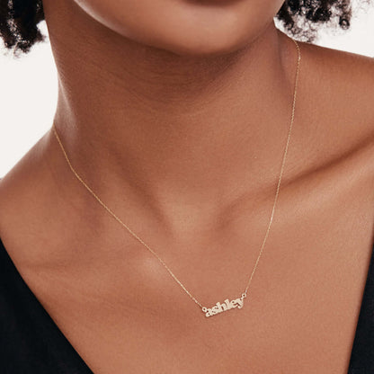 Dainty Custom Name Necklace in 14K Solid Gold