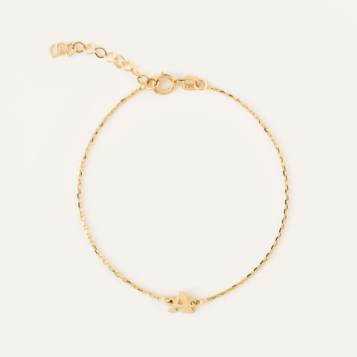 Custom Letter Bracelet in 14K Solid Gold