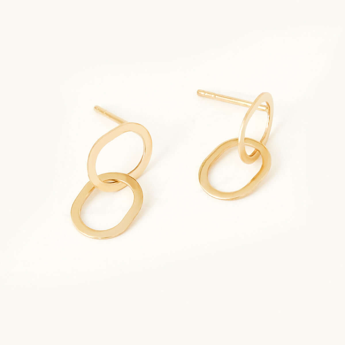 Chain Link Earrings in 14K Solid Gold