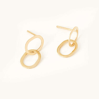 Chain Link Earrings in 14K Solid Gold