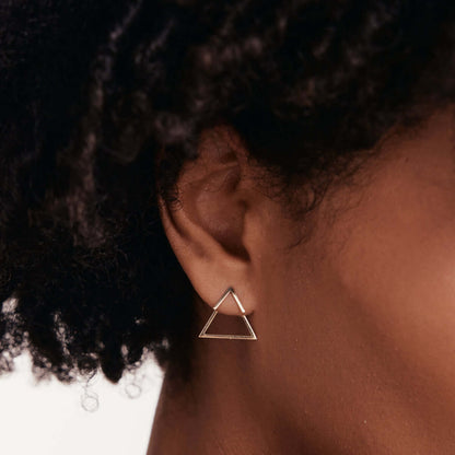 Triangle Ear Jacket Earrings in 14K Solid Gold