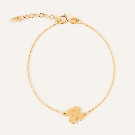 Four-Leaf Clover Bracelet in 14K Solid Gold