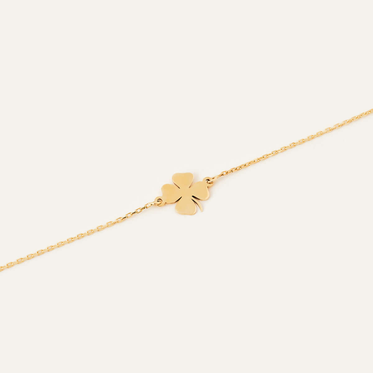Four-Leaf Clover Bracelet in 14K Solid Gold, Women by GELIN