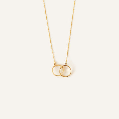 Interlocking Rings Necklace in 14K Solid Gold