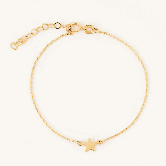 Bead Station and Star Bracelet in 14K Solid Gold