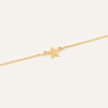 Bead Station and Star Bracelet in 14K Solid Gold