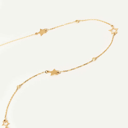 Star Station Necklace in 14K Solid Gold