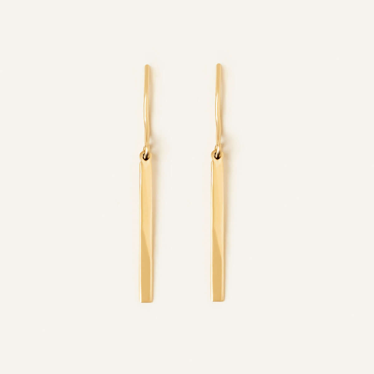 Geometric Bar Dangle Earring in 14K Solid Gold