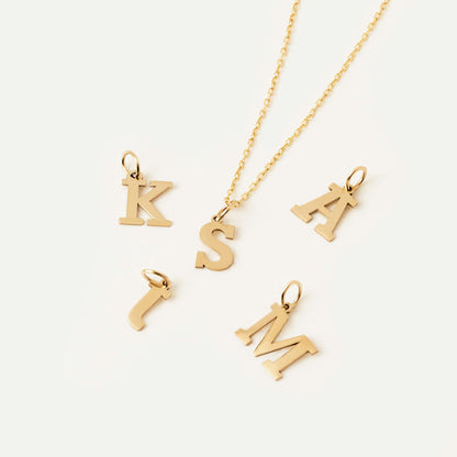 Script Letter Pendant in 14K Solid Gold