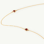 Ruby Five Stone Station Necklace