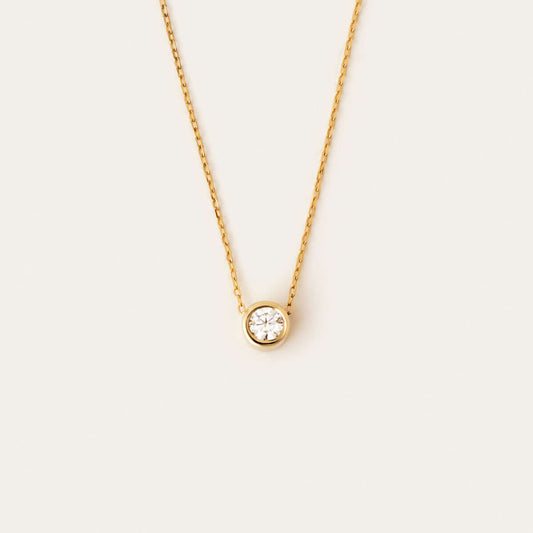 Diamond Bezel Solitaire Necklace