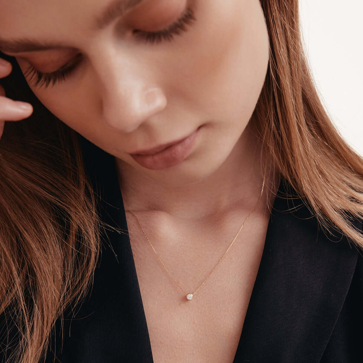 Diamond Bezel Solitaire Necklace