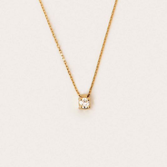 Diamond Round-Cut Solitaire Necklace