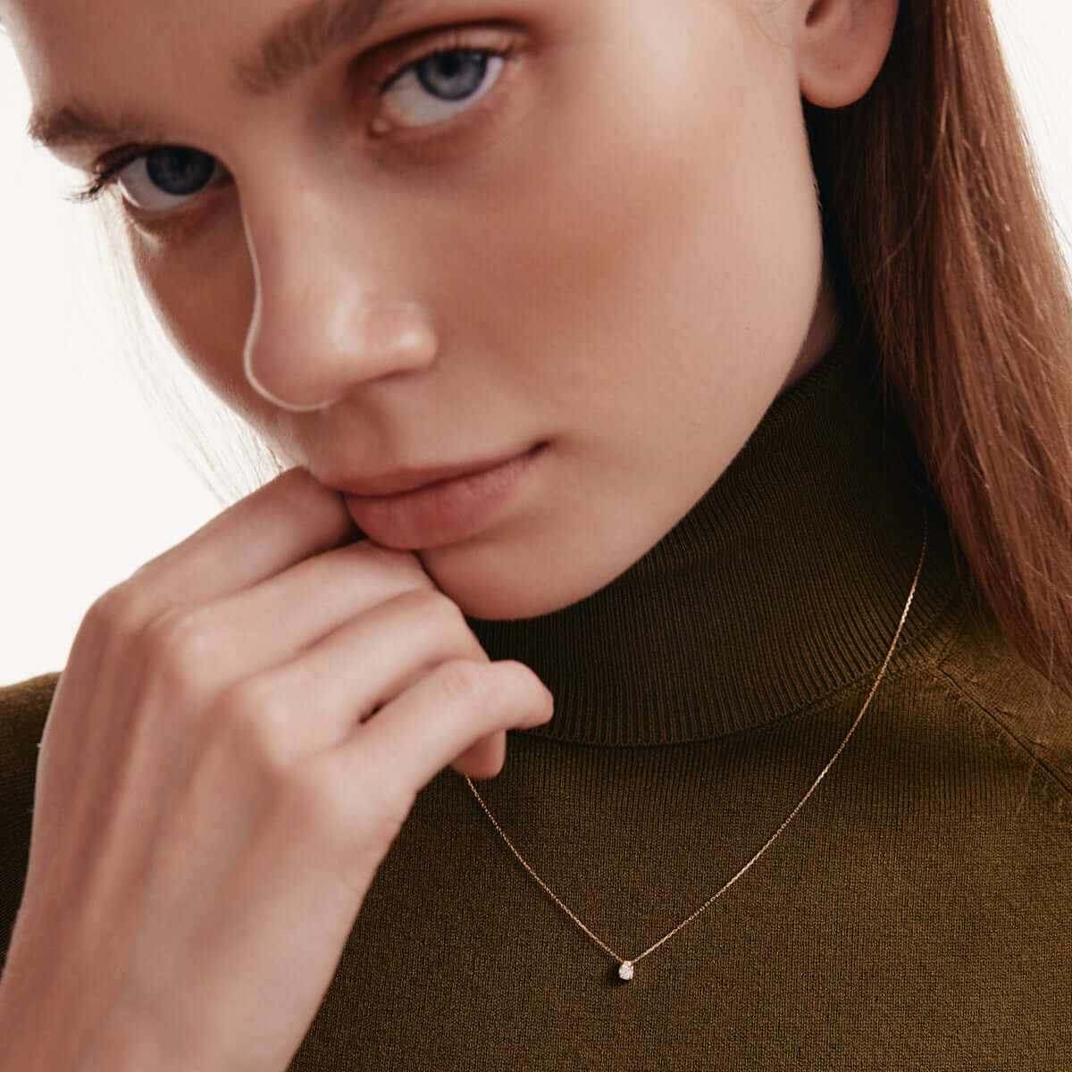 Diamond Round-Cut Solitaire Necklace