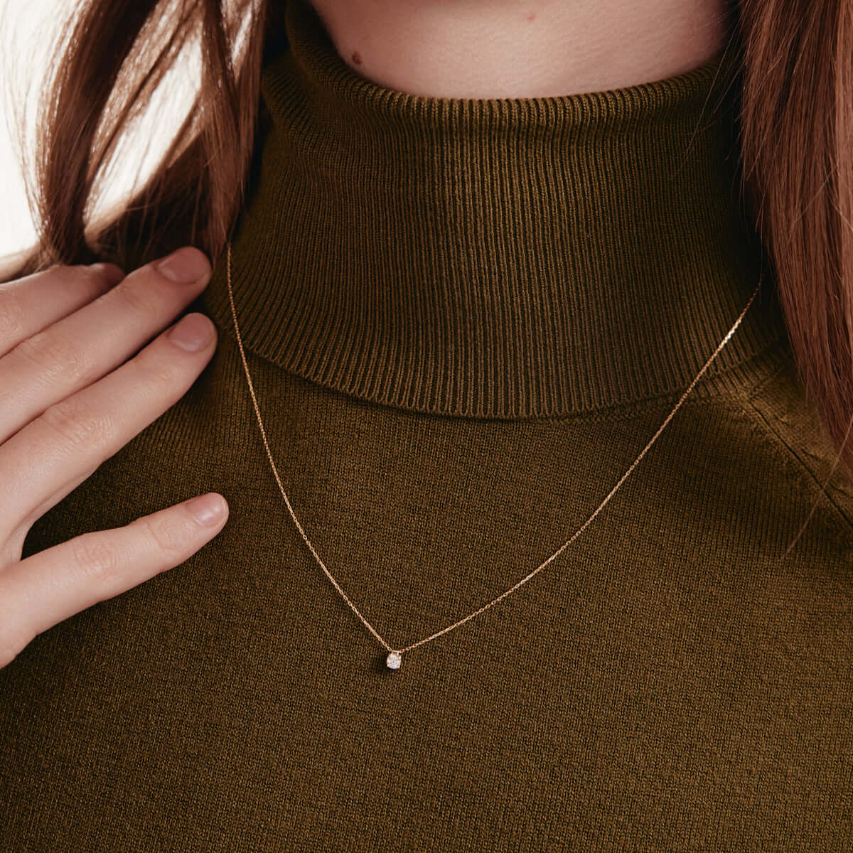 Diamond Round-Cut Solitaire Necklace