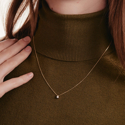 Diamond Round-Cut Solitaire Necklace
