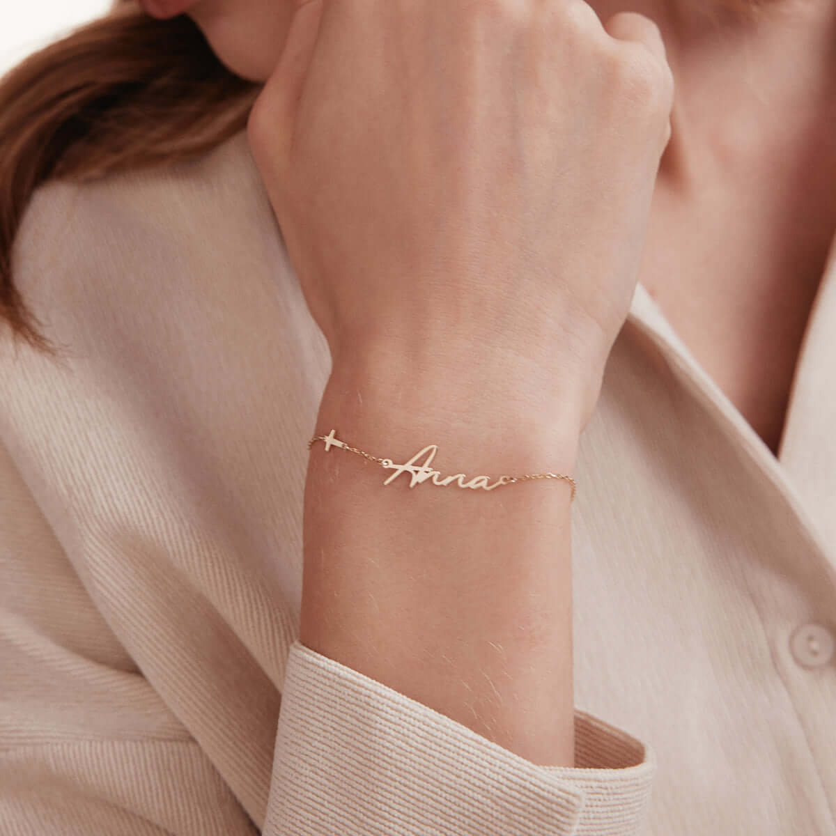 Custom Cross Name Bracelet