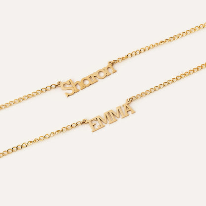 Custom Gourmet Chain Name Necklace in 14K Solid Gold