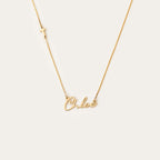 Custom Name Necklace with Sideways Cross