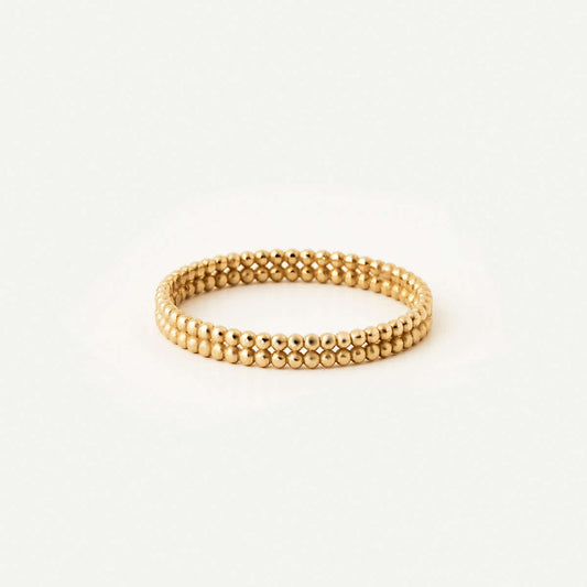 Double Ball Beaded Eternity Ring in 14K Solid Gold