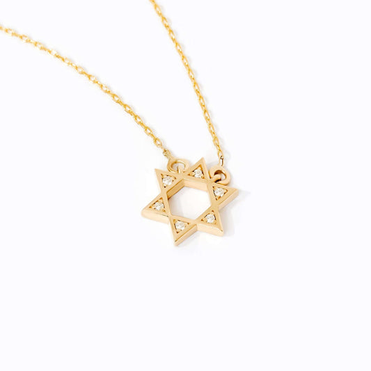 Diamond Jewish Star Necklace