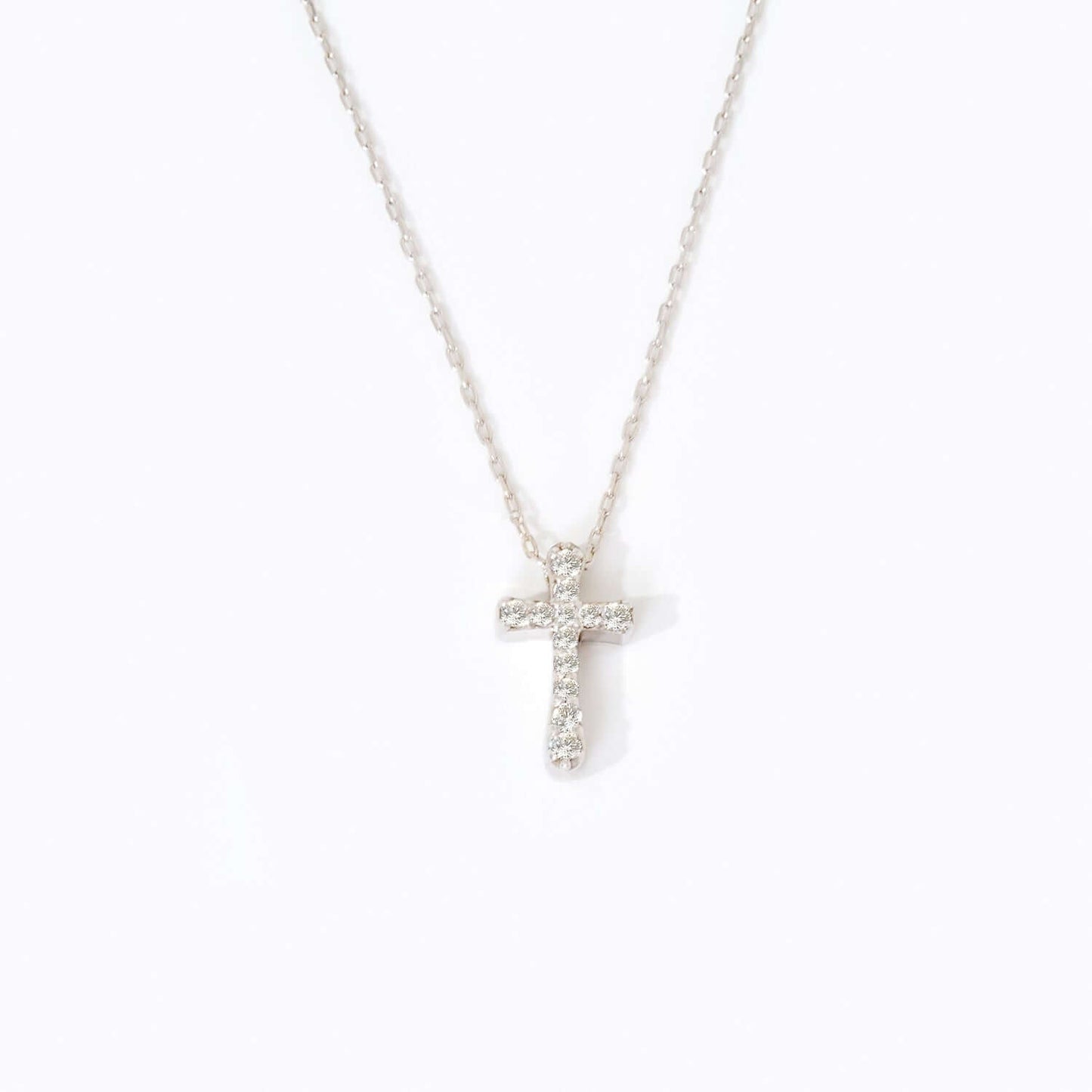 Diamond Pave Cross Pendant Necklace in 14K Solid Gold