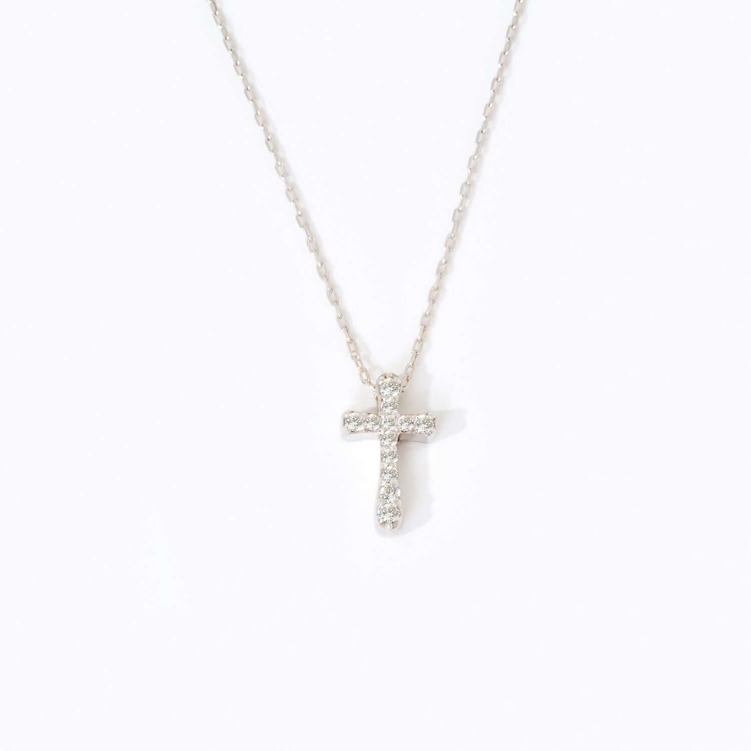 Diamond Pave Cross Pendant Necklace