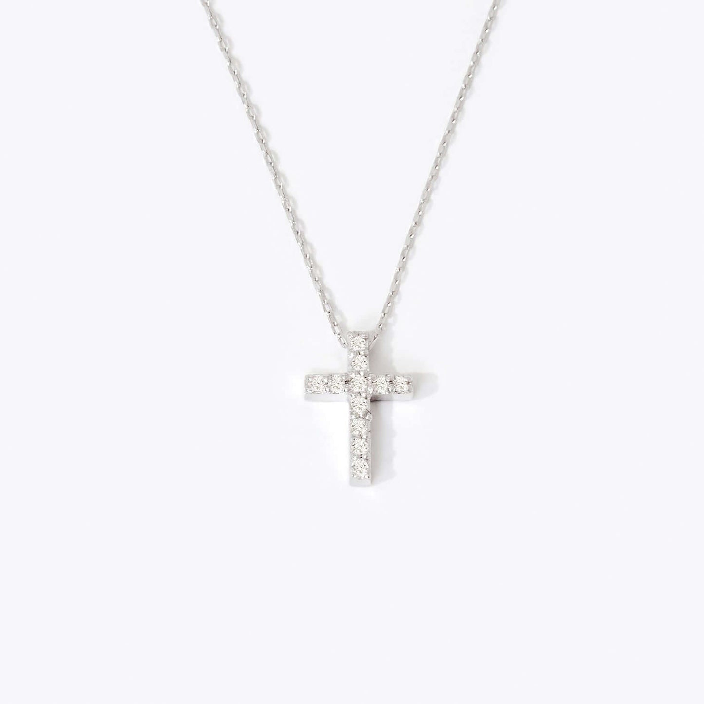 Collier avec pendentif en croix délicat en or massif 14 carats