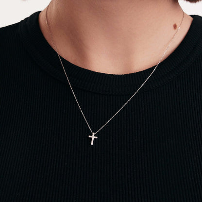 Dainty Cross Pendant Necklace in 14K Solid Gold