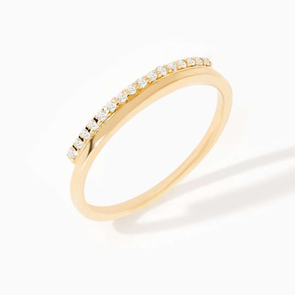 Diamond Bar Stacking Ring in 14K Solid Gold