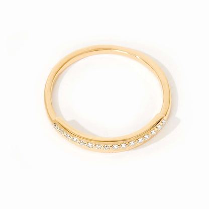 Diamond Bar Stacking Ring in 14K Solid Gold